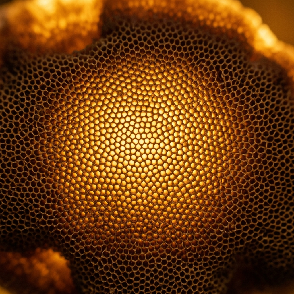 Macro of reishi mushroom pore structure